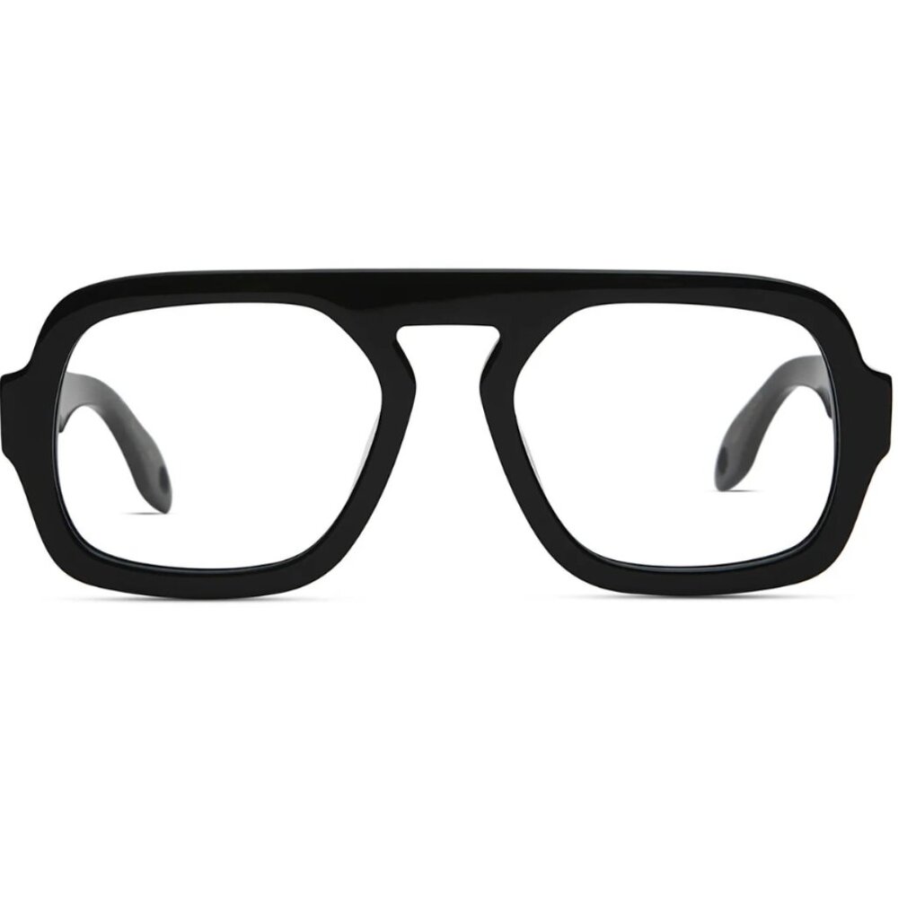NEW Elisa Johnson Jane in Gloss Black Optical Lens Glasses NWT AVIATOR THICK